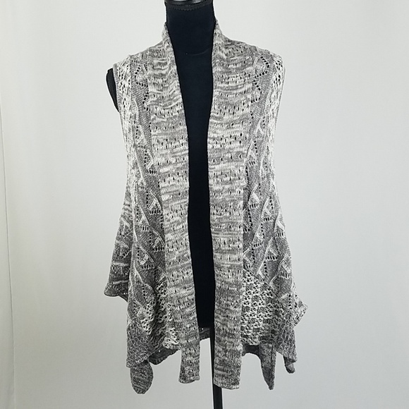 Anthro Moth XS/S  sweater vest draped waterfall open front Lagenlook minimalist - Picture 2 of 7